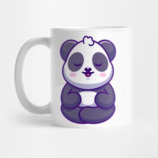 Cute baby panda meditation cartoon Mug